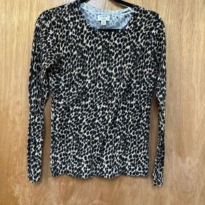 J. Crew Women's Leopard Print Top - Black and Tan